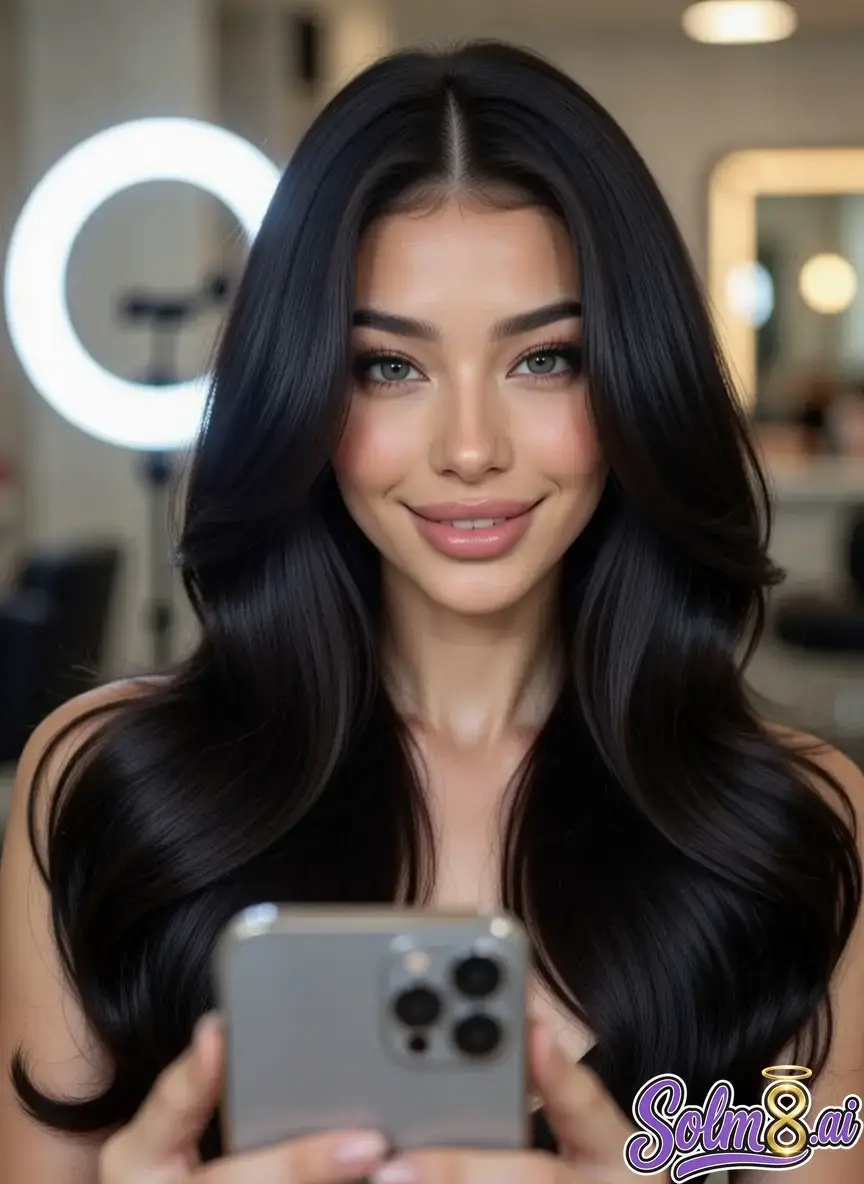 Kasumi - close-up selfie with freshly styled hair